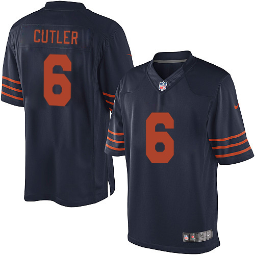 Men's Limited Jay Cutler Nike Jersey Navy Blue Alternate - #6 1940s Throwback NFL Chicago Bears